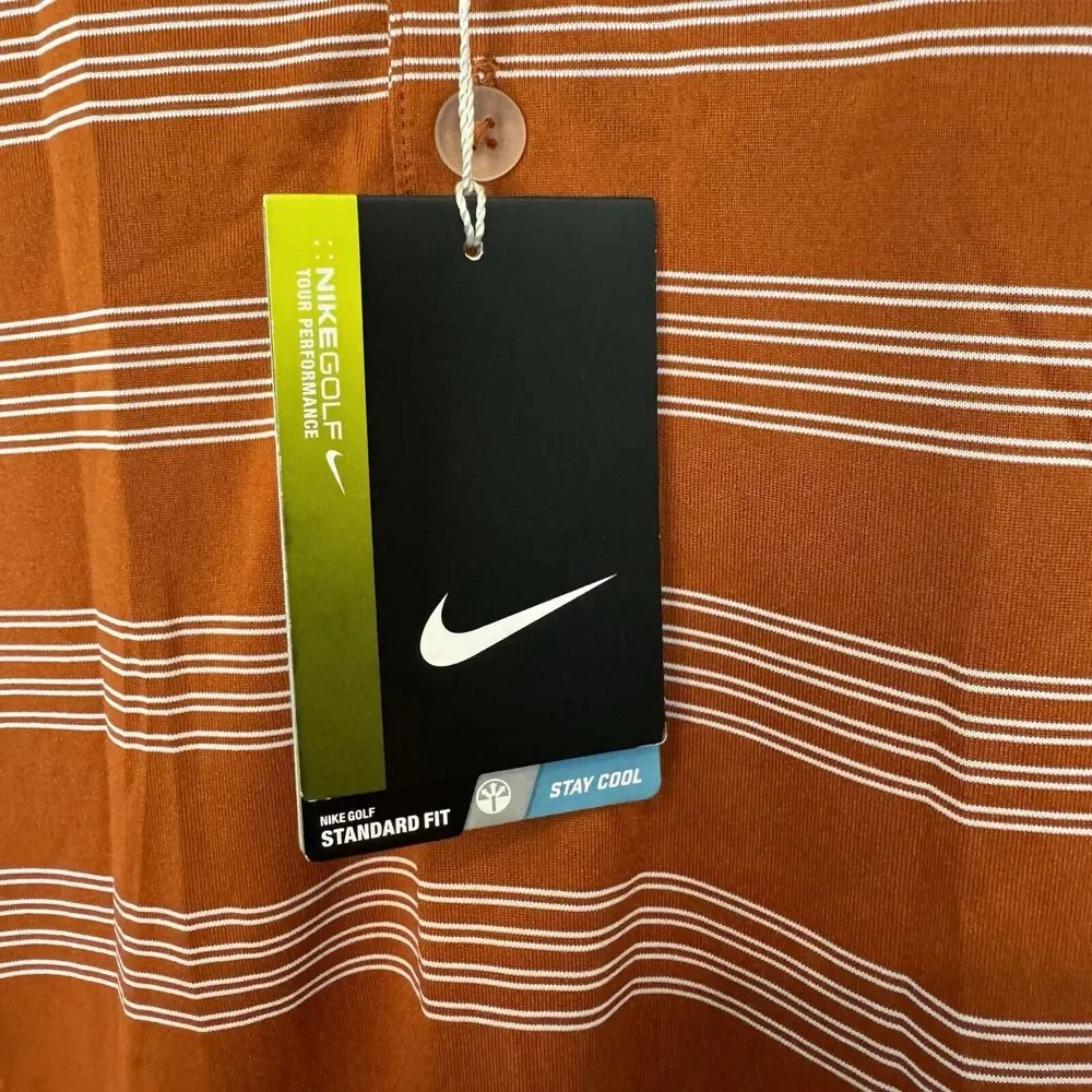 Nike Shirt‎ Mens S Orange Polo Golf Dri Fit Lightweight Tour Performance Swoosh